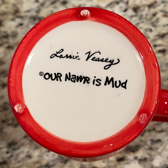 Are We There Yet Red Ceramic Coffee Mug Artist Laurie Vassey Gift Bag Included - Picture 4 of 5
